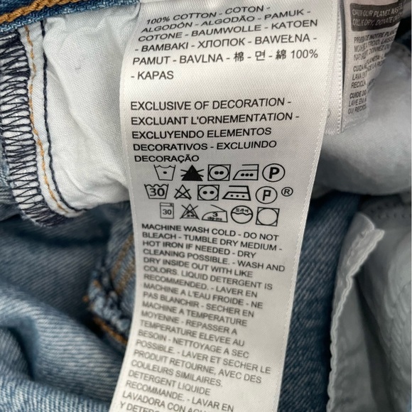 Levi’s Wedgie High Rise Straight Leg Medium Wash Denim Button-fly Size 28 - Picture 10 of 11